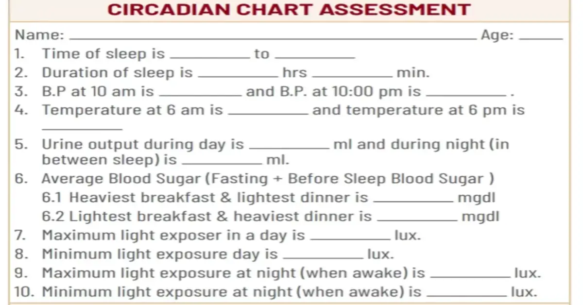 The Circadian Rhythm Chart